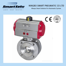 Wafer Flanged End 316 Material Pneumatic Acuator, Pneumatic Ball Valve